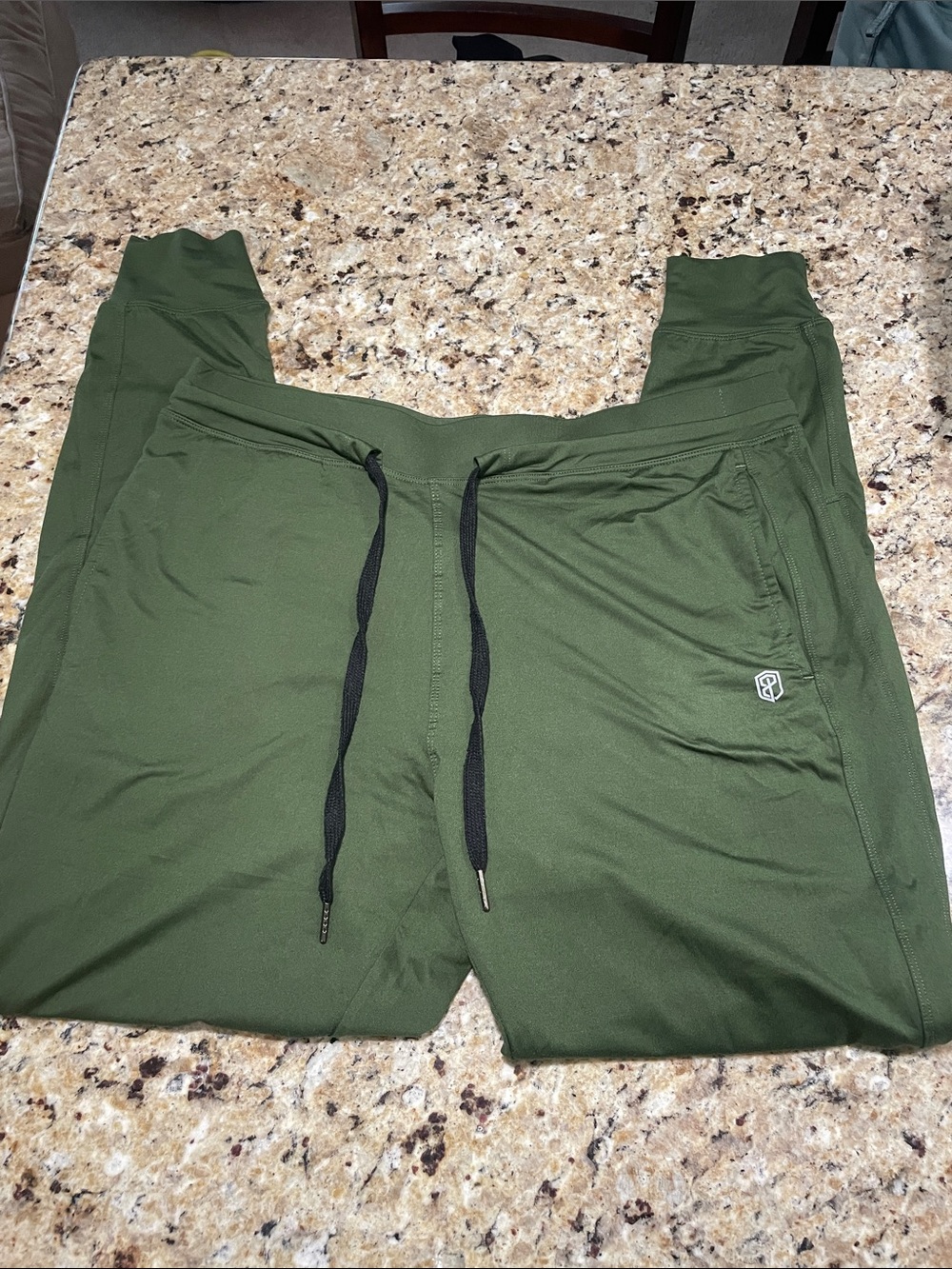 Born Primitive Olive Green Athletic Jogger Pants with Black Drawstring